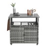 MOEPISY Outdoor Wicker Serving Cart Wheels - 3 of 4
