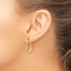 Black Bow Jewelry 3mm x 25mm Polished 14k Yellow Gold Hollow Oval Shrimp Hoop Earrings - 3 of 4