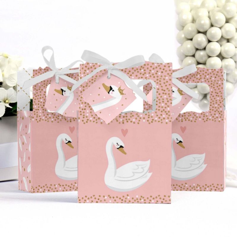 Big Dot of Happiness Swan Soiree - White Swan Baby Shower or Birthday Party Favor Boxes - Set of 12, 3 of 7