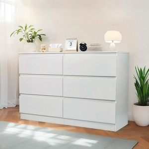 KTMBDW 6 Drawer Double Dresser for Bedroom, Wide Chest of Drawers, Bedroom Furniture, Clothes Storage and Organizer - 1 of 4