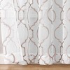 Kate Aurora Transcendence 1 Piece Grommet Top Embroidered Sheer Trellis Clover Window Curtain Panel - 3 of 4