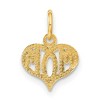 Black Bow Jewelry 14k Yellow Gold Polished Mom Heart Charm or Pendant, 10mm - 3 of 4