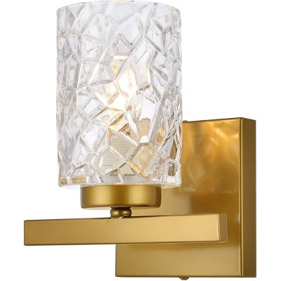 Cassie Brass and Clear Glass Dimmable Wall Sconce