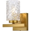 Elegant Lighting Cassie 1 light bath sconce in brass with clear shade - 3 of 4