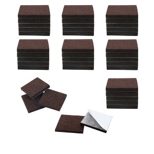 Unique Bargains Square Self-Stick Non-Slip Floor Protector Furniture Felt Pads Dark Brown 40 Pcs - 1 of 3