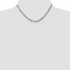 Black Bow Jewelry 5.35mm, 14k White Gold, Hollow Figaro Chain Necklace - 2 of 4