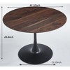 Sapphtopaz Tulip Coffee Table with Metal Legs Round Living Room Dining Table Elegant Coffee Bar Leisure Coffee Tables Home Decor for Living Room - 3 of 4