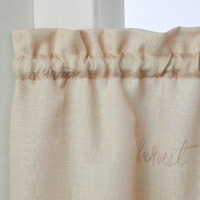 Autumn Pumpkins Beige and White Rod Pocket Valance