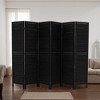 6-Panel Room Divider, Foldable Privacy Screen 5.6 Feet Tall, Wooden Freestanding Louvered Partition Screen - 3 of 4