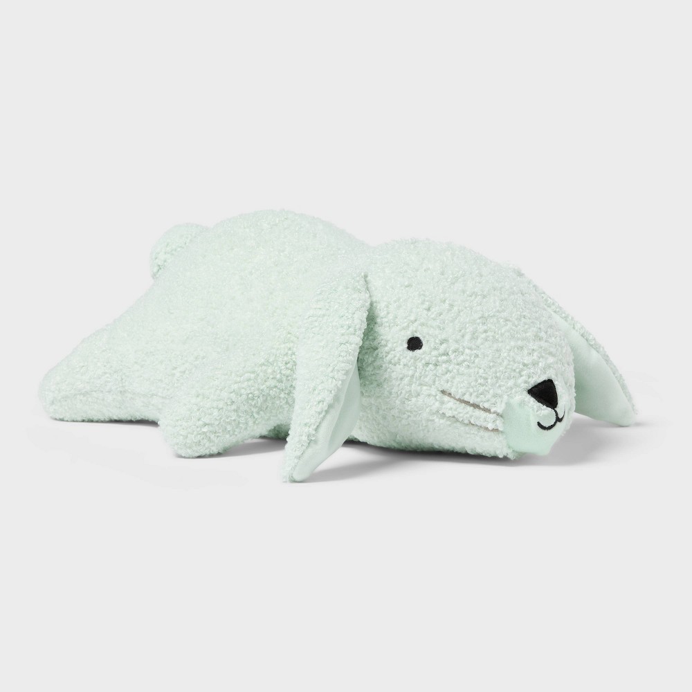Bunny Weighted Plush Kids' Throw Pillow Mint - Pillowfort™