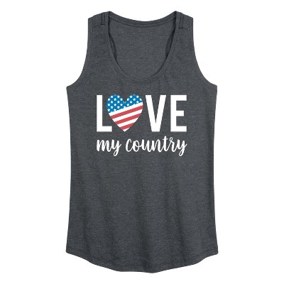Women's - Instant Message - Love My Country Graphic Racerback Tank