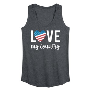 Women's - Instant Message - Love My Country Graphic Racerback Tank - 1 of 4