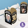 Big Dot of Happiness 30th Birthday Photo Holder Centerpieces, 4x6 Picture Display Box, Black & Gold Table Decoration for Adult Birthday Decor, 8 Count - 2 of 4