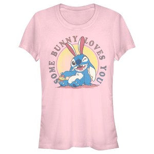 Juniors Womens Lilo & Stitch Some Bunny Loves You T-Shirt - 1 of 4