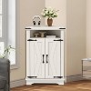 Farmhouse Bathroom Table with Storage Small Corner Cabinet with Barn Doors & Adjustable Shelf for Small Spaces, Kitchen, Living Room - 3 of 4