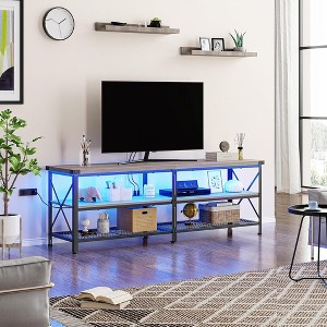Whizmax LED TV Stand, Entertainment Center for 70 inch TV Media Console Table, Gaming TV Stand with Storage Shelves and Power Outlets for Living Room - 1 of 4