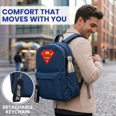 Superman Logo 16.5" Adult Blue Backpack — фото 4
