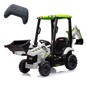 Acekool 12V 4-in-1 Ride-On Excavator & Bulldozer with Remote, Adjustable Seat & Front Loader - 1 of 4