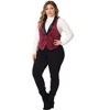 Agnes Orinda Women's Plus Size Velvet Jacquard Steampunk Lapel Collar Button Fashion Vests - 3 of 4