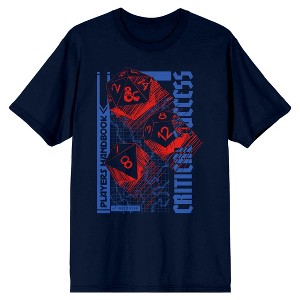 Dungeons & Dragons D20 Dice Critical Success Men's Navy T-shirt - 1 of 1