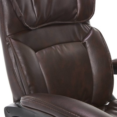 Brown Leather High Back Swivel Executive Office Chair