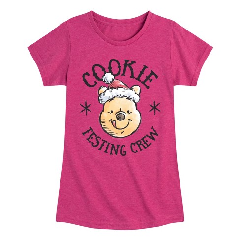 Girls' - Winnie the Pooh - Christmas Cookie Testing Crew Fitted Short Sleeve Graphic T-Shirt - image 1 of 4