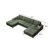 137" Oversized Corduroy U-Shaped Sectional Sofa with Double Chaise and Armrest Storage - 4 of 4