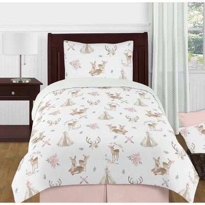 4pc Twin Deer Floral Bedding Set - Sweet Jojo Designs