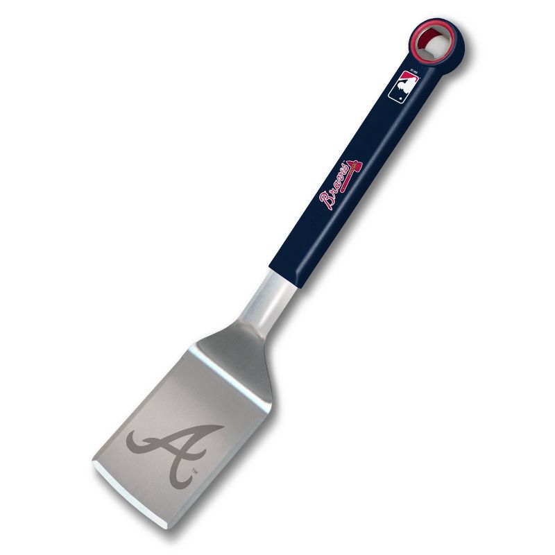 MLB Atlanta Braves Stainless Steel BBQ Spatula with Bottle Opener, 1 of 5