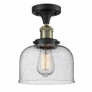 Bell Cage - 1 Light Semi-Flush Mount In Industrial Style-11.5 Inches Tall and 8 Inches Wide - 1 of 1