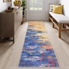 Washable Modern Abstract Rug Non Slip Low Pile Rug Soft Contemporary Throw Floor Cover Foldable Indoor Carpet for Living Room Bedroom Playroom - 2 of 4