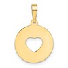 Black Bow Jewelry 14k Yellow Gold Disc with Cut Out Heart Pendant, 15mm - 3 of 4