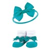 Hudson Baby Infant Girls Headband and Socks Giftset, Dinosaurs, One Size - 3 of 4