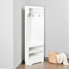 Mshliw Corner Hall Tree with Shoe Bench and Coat Rack, Space-Saving Entryway Storage Cabinet with Adjustable Shelf and 4 Hooks for Hallway - 4 of 4