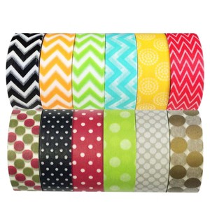 Wrapables Washi Tapes Decorative Masking Tapes, Set of 12 - 1 of 4