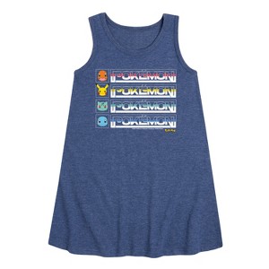 - Pokémon - Starter Pokémon Logo Graphic Sleeveless Aline Dress - 1 of 4