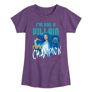 Girls' - Descendants - Chloe Charming Not A Villain I'm A Champion Fitted Short Sleeve Graphic T-Shirt - 1 of 4