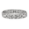 Black Bow Jewelry 13mm Stainless Steel Polished & Brushed Cross Link Bracelet, 8.5 Inch - 3 of 4
