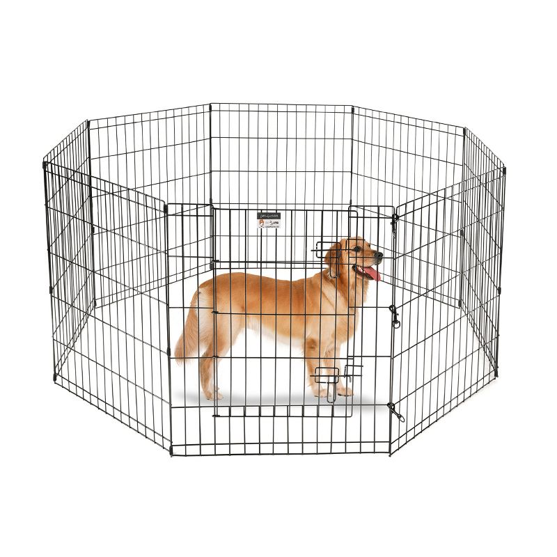 Puppy Playpen - Foldable Metal Exercise Enclosure with Eight 30-Inch Panels - Indoor/Outdoor Fence for Dogs, Cats, or Small Animals by PETMAKER, 1 of 9
