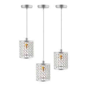 YIYIBYUS 3 Light Chrome Crystal Adjustable Ceiling Pendant Light - 1 of 4