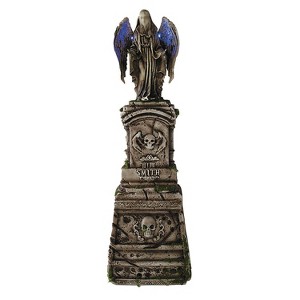ATC 5 Ft. 7" Tombstone with Light-Up Angel & Skulls Halloween - Gray One Size - 1 of 2