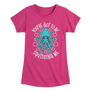 Girls' - Instant Message - Squidding Me -Youth Girls Short Sleeve T-Shirt Fitted Short Sleeve Graphic T-Shirt - 1 of 4