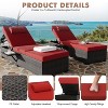 Reclining Chaise Lounge Set of 2, Adjustable Wicker Patio Lounger with Table for Poolside or Deck - 4 of 4