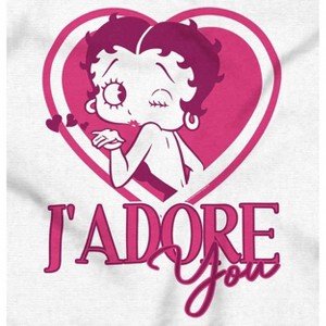 French Betty Boop Kiss J'Adore You Womens Graphic T Shirt Tees Brisco Brands - 1 of 4