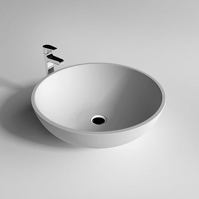 Legion Furniture 19.7 inches WHITE MATT SOLID SURFACE BOWL - NO FAUCET