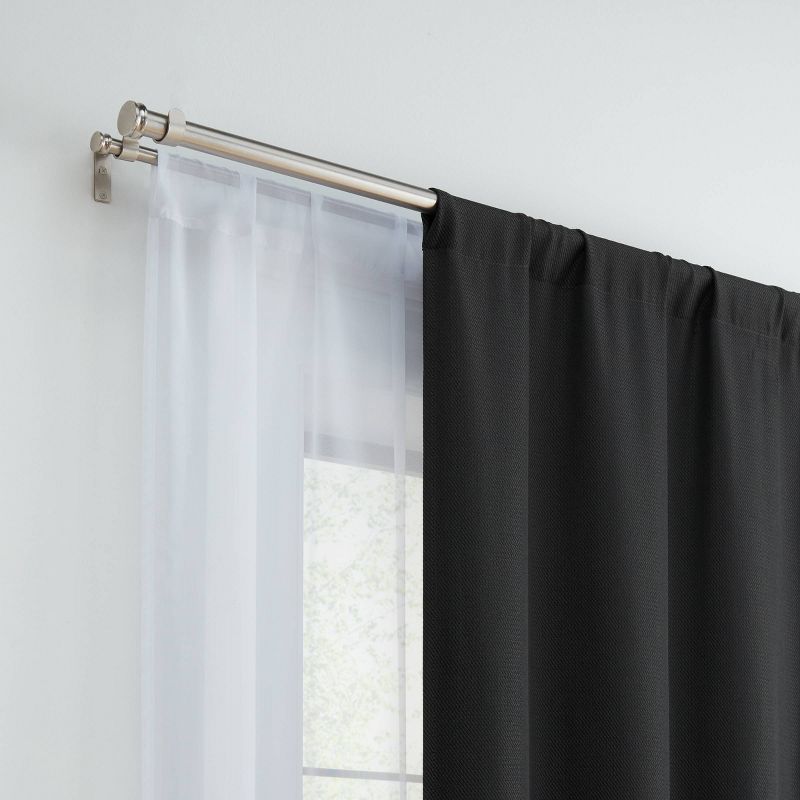 4pk 27"x84" Eclipse Blackout Walter Twill and Voile Curtain Panels, 4 of 8