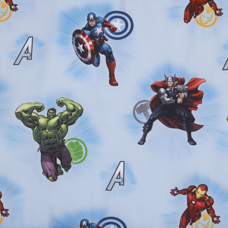 Marvel Avengers Fight the Foes Blue, Red, Green Hulk, Iron Man, Thor, Captain America Deluxe Easy Fold Toddler Nap Mat, 5 of 6