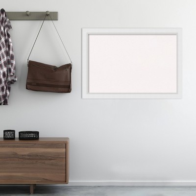 Blanco White Wood Framed Large Cork Bulletin Board