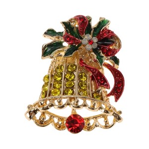 Unique Bargains Christmas Brooches Alloy Dripping Wax Red Green 1.65"x2.24" 1 Pc - 1 of 4