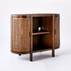 Portola Hills Caned Door Console with Shelves Walnut - Threshold™ designed with Studio McGee